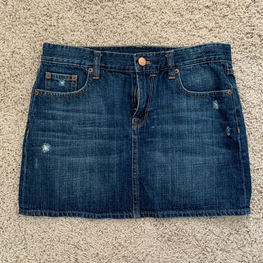 J. Crew Denim Miniskirt with Rare Copper Hardware